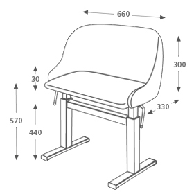 dimensions de la banquette SM-47H Sydney